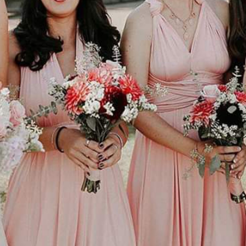Peach maxi wrap dress